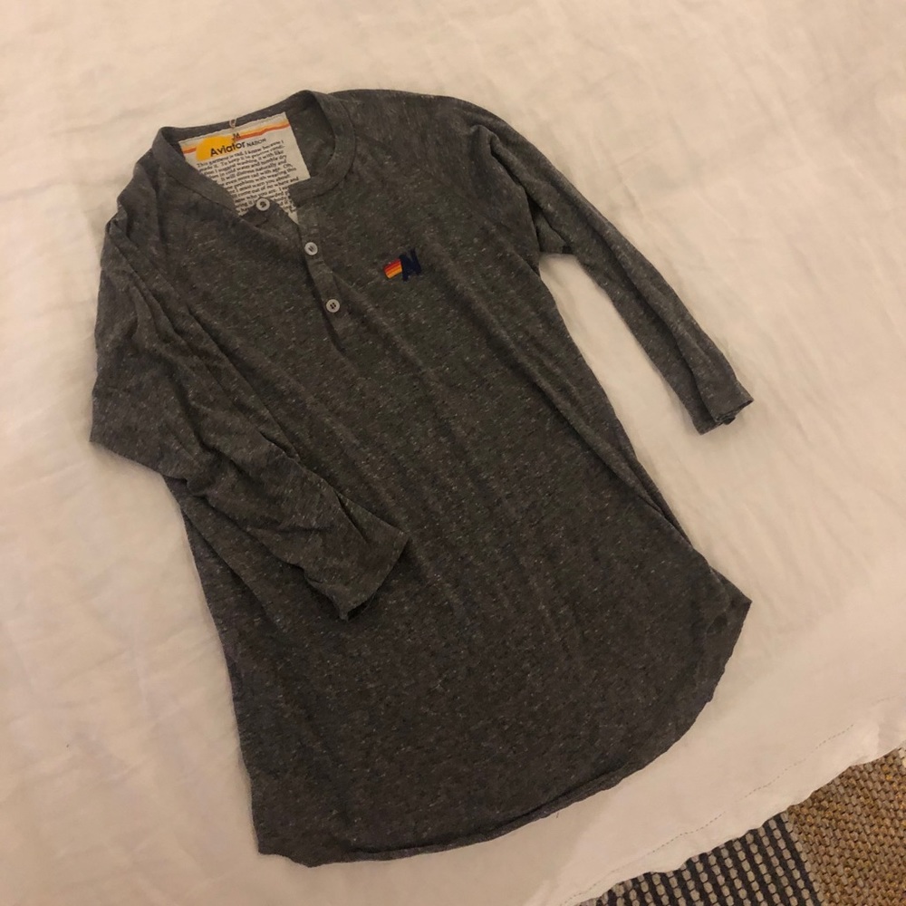 Aviator Nation 3/4 sleeve grey NWT size M